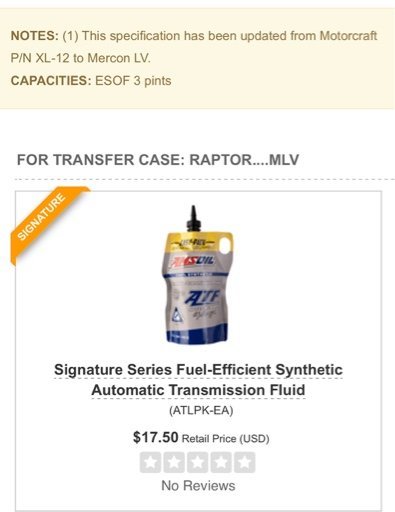 GEN 1 - Transfer Case Oil: Mercon LV ATF vs XL12 Transfer Case